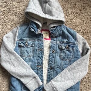 Girls Abercrombie Kids Blue Denim Lined Jacket, Hoodie size 15 16